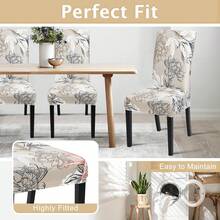 1/2/4/6pcs Printed Milk Silk High Back Chair Covers, Random Pattern Cutting, Modern Polyester Stretch Dust-Proof & Washable Slipcovers For Living Room, Dining Room, Bedroom - Multicolor - View 9