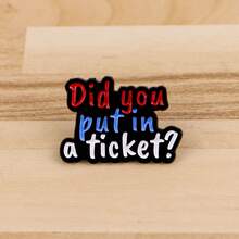 你投递罚单了吗？女士珐琅胸针，男士徽章，背包别针，可爱珠宝配饰 - 黑色 - 查看 4