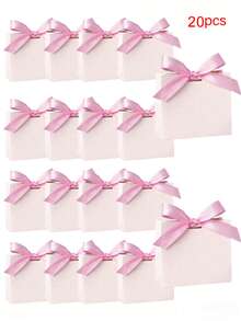 10个迷你纸质礼品袋，带蝴蝶结，可折叠包装袋，适用于婚礼、生日派对、礼品包装、购物袋、派对回礼，饰有丝带蝴蝶结，是派对回礼、生日装饰、礼品包装、节日礼物、小物件收纳的理想选择，也适用于婚礼派对装饰、新娘送礼会回礼、婚礼宾客礼物、情人节礼物、母亲节礼物、节日礼物等。 - 彩色 - 查看 16