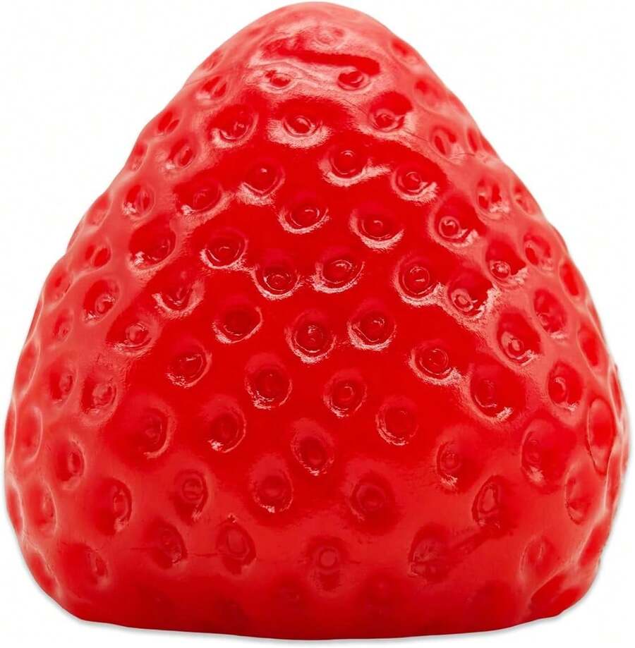 2026 Cute Strawberry Shaped Taba Squishy - Slow Rising Silicone Stress Relief Toy, Soft Sticky Fidget (Red) - Red Strawberry - View 1