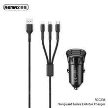 REMAX Pioneer Series 2.4A Car Charger, Dual USB Multi-Functional Car Cigarette Lighter, RCC 236 - Black - View 1