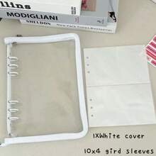 A5 Zipper Binder Pad, Glitter Cover, Organizer Notebook, Diary, Elastic Band, Transparent PVC Photo Album, 10pcs Refill Pages DIY Set - Multicolor - View 5