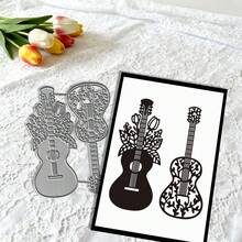 创意吉他模具，DIY剪贴簿相册和压花模板，贺卡制作工具，卡片纸切割工艺品，礼品卡制作模板模切。 - 銀色 - 查看 3