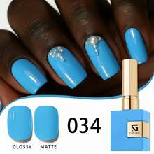 16ml Sky Blue Gel Nail Polish Baby Blue Color For Winter Ice Snow Theme Spring Cloud Nail Art DIY Manicure Soak Off UV LED Gel Lacquer Bottle Matches Color - 天藍色 - 查看 12