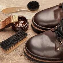2 Pcs Shoe Brush, Boot Brush, Horsehair Brush Shoe Kit Shoe Cleaning Brush Polish Brush Shoe Cleaner Brush Leather Cleaning Brush Shoe Shine Brush Horsehair Shoe Brush Dauber Applicators Leather - 2Pcs Style a - View 5