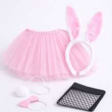 Bunny Costume Kit With Fishnet Skirt For Carnival - Bộ trang phục thỏ hồng - Xem 2