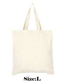 1/3/5/10pcs Women Simple Canvas Tote Bag, Open-Top Canvas Shoulder Bag, Handbag, Simple Schoolbag For Students, Casual Outdoor Travel Bag, Simple Shopping Tote Bag, Gift Packaging Bag For Baby Christening, Wedding, Travel, SPA Party, Holidays, Mother's Day, Anniversary - Beige - View 26