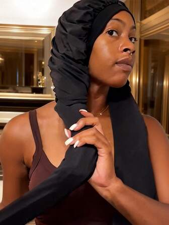 1pc Women's Breathable Hairnet Pantyhose, Suitable For Long Braids, Messy Buns, Sleep Cap, Casual & Versatile Wear Sleep Bonnet