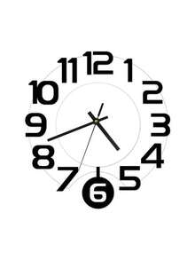 1pc Modern Transparent Round Wall Clock, Silent Swinging Function, Battery Powered, No Ticking Sound, Suitable For Living Room, Office, Bedroom, Home Decor (Batteries Not Included) - Multicolor - View 4