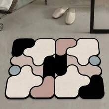 1pc Creative Pattern Bathroom Mat, Soft Shower Rug, Easy To Clean, Modern Bathroom Decor, Bathroom Mat, Bathroom Carpet, Door Mat, Small Rug, Carpet, Mat, Home Decor, Area Small Rug, Outdoor Mat, Home Decor, Area Rug, Bedroom Rug, Washable Carpet - Multicolor - View 3