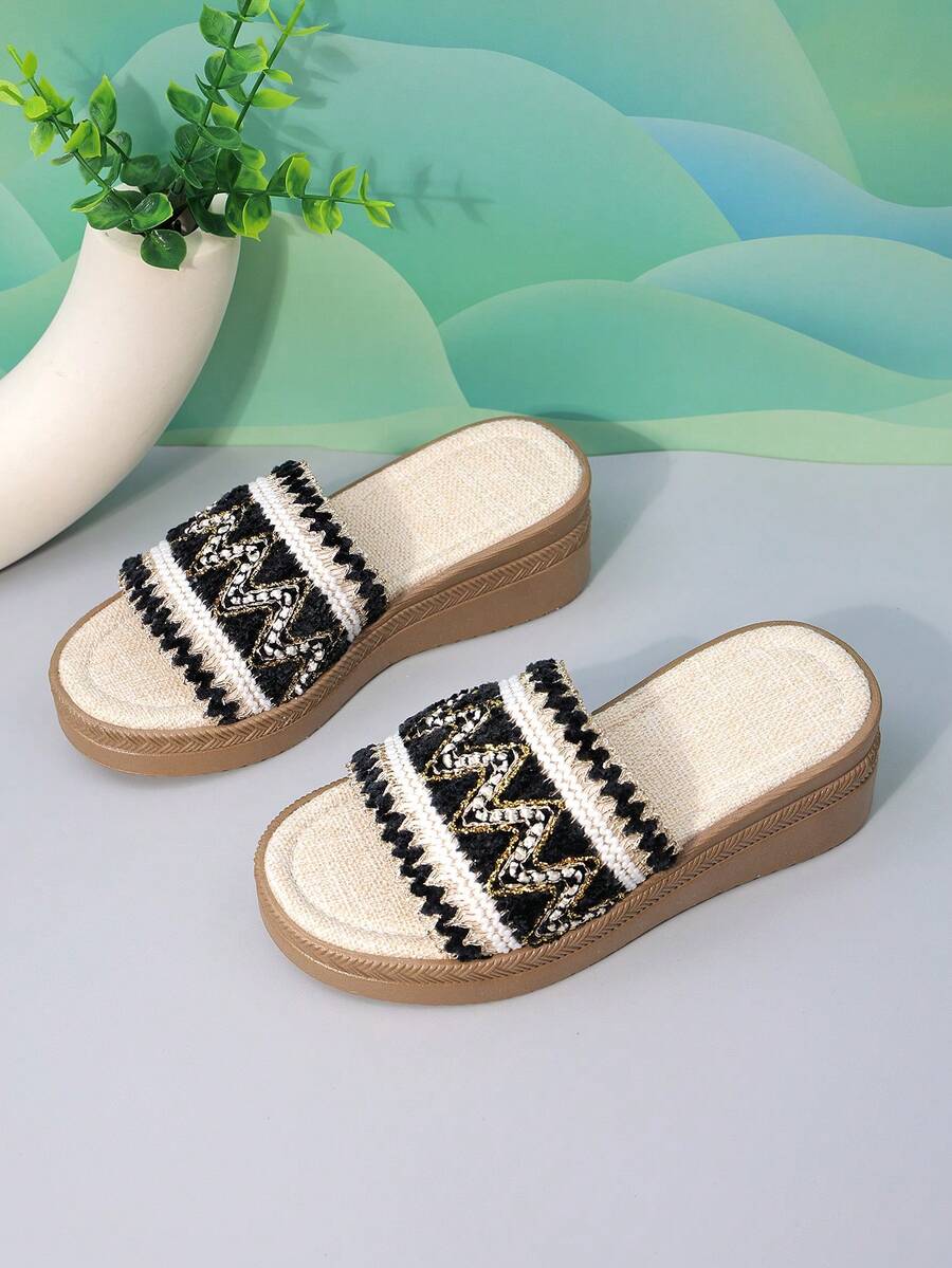 Dép thời trang cho bé gái, sandal đế xuồng cao gót kiểu dáng giản dị, dễ thương cho mùa xuân và mùa hè. - màu đen - Xem 1