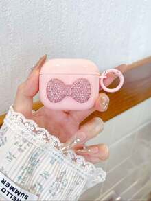 Bow-Knot 1pc Rhinestone Bow + Round TPU Earphone Case, Compatible With Apple 1/2/3/4, Pro/Pro2 Bluetooth Earphone Case - Multicolor - View 8