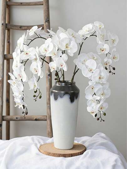 1/3/5支装 27.5英寸仿真蝴蝶兰花枝，触感逼真，适用于家居、办公室、婚礼装饰，也可用于学校宿舍、情人节礼物、母亲节礼物、仿真植物、办公室、派对、节日、生日等场合，四季皆宜，适用于家居、门厅、酒店、餐厅、客厅、卧室、厨房、花园等场所，营造装饰风格，是派对和节日装饰的理想之选。
