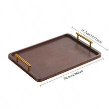 1pc New Chinese Style Handled Tray, Rectangular Household & Hotel Serving Tray