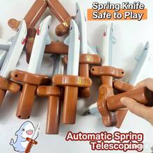 1件鲨鱼刀恶作剧玩具，逼真可伸缩塑料鲨鱼刀弹簧式搞笑玩具 - 彩色 - 查看 3