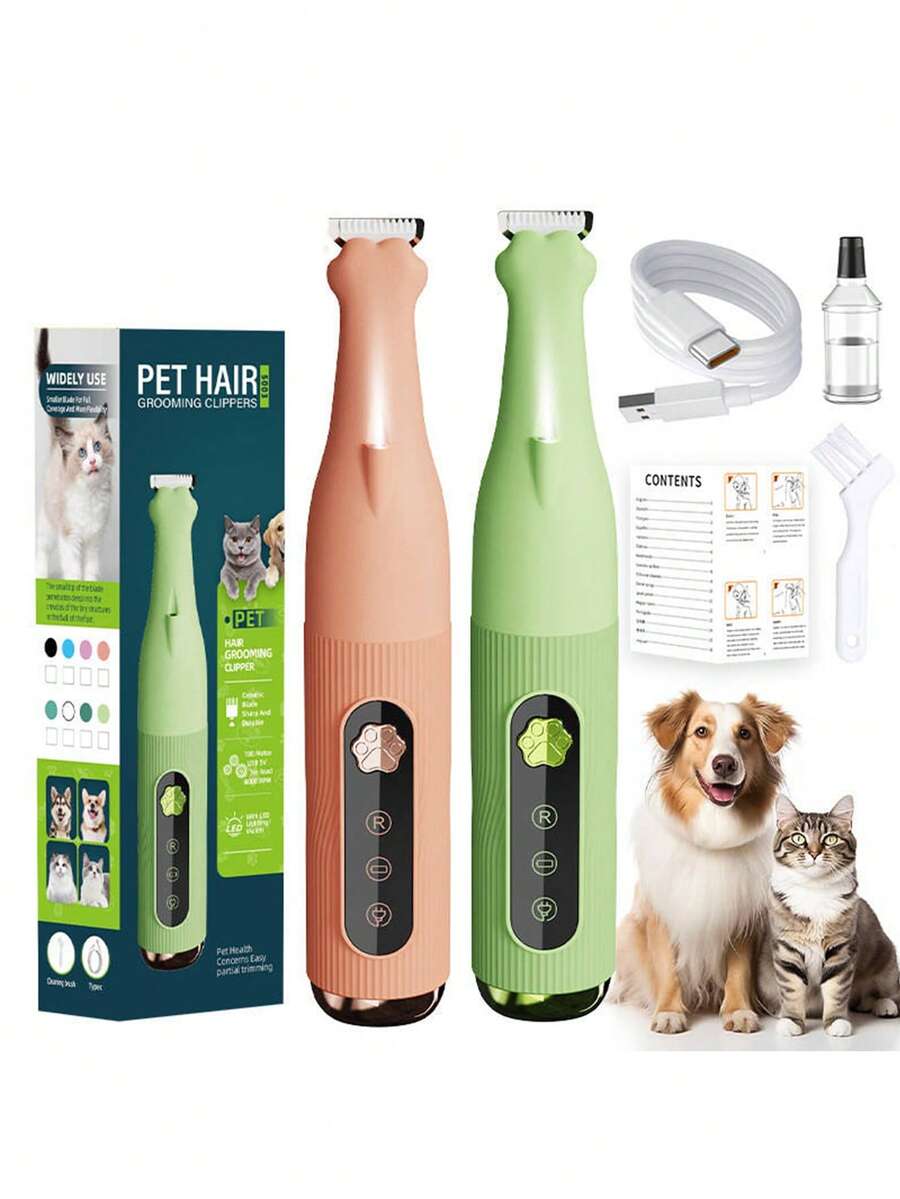 LED照明宠物指甲钳和电动宠物美容钳，精准宠物指甲修剪器，适用于猫狗，宠物毛发修剪器 - 彩色 - 查看 1