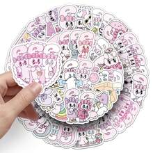 50 Stück süße Cartoon Tier Aufkleber, sanft pastellrosa Hasen Design, dekorative Aufkleber für Handy, Umschläge, Scrapbooking - Babypink - Übersicht 8