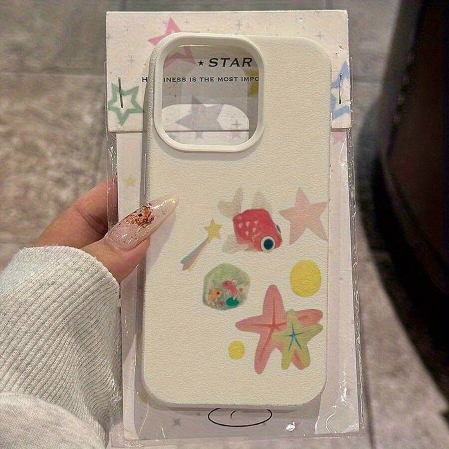 Fresh and fashionable TPU lychee patterned phone case suitable for 17/17 AIR/17 Pro/17 Pro Max/16/16E/16 Pro/16 Plus/16 Pro Max/15/15 Pro/15 Plus/15 Pro Max/14/14 Plus/14 Pro/14 Pro Max/13/13 Pro/13 Pro Max/12/12 Pro/12 Pro Max/11/11Pro/11Proamx/XR/X/Xs/XsMax, Multi colored anti fall protective cover, large frame with breathable hole buttons, innovative design; Fashionable lychee pattern, wear-resistant and stain resistant. - Blanco - Ver 1