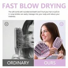 Breathable And Smooth Hair Brush, Suitable For Wet/Dry/Curly/Thick/Long/Damaged Hair. Available In Black, Pink, And Purple. - Màu tím - Xem 4