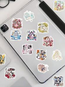 63 PCS Anime Stickers, Chibi Anime Girl With Bunny Flower Crown Decals, Kawaii Pastel Aesthetic Vinyl For Journal, Phone Case, Cute Collection Gift - Multicolor - View 7