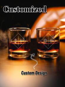 1个可定制经典威士忌酒杯,独特的威士忌爱好者礼物之选,古典波本威士忌酒杯,伴郎伴娘婚礼礼物,酒吧用品,可重复使用,多用途,装饰性强,时尚优雅,高品质玻璃 - 多色 - 查看 6