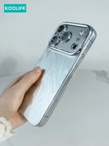 Koolife 1pc Silver Feather Phone Case, PC+TPU Material With Glitter Lens Film, Raised Camera Lens Protection, Fashionable Protective Cover For IPhone 17/17 Pro/17 Pro Max - Silver - View 4