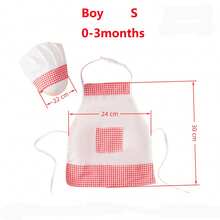 Newborn Photography Props - Chef Apron & Hat Set, Striped Chef Hat, Maid Costume Set - Multicolor - View 5