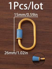 1个18K镀金不锈钢珐琅U型螺丝锁扣登山扣连接器，适用于DIY珠宝制作材料、手链、项链配件、钥匙扣等。 - U型螺絲扣 - 查看 9