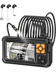 Cámara de inspección digital de 4.3" IPS 1080P, cámara de inspección de alta definición de doble lente de grado industrial con 8 luces LED y cable semirrígido de 1.5m, cámara de mano impermeable IP67 para inspección de tuberías y desagües - A - Ver 9