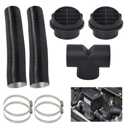 75mm Pipe Ducting T Piece+ Warm Air Outlet Vent +Hose Clip Kit