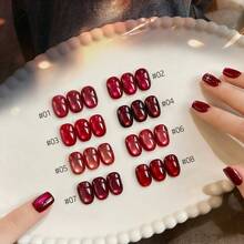 MIANEL 10ML 2026 新款冬季情人节美甲热销美白红色拉菲草猫眼凝胶指甲油红色系列猫眼磁性凝胶指甲油亮泽红色沙龙级指甲胶美甲用品 - 彩色 - 查看 16