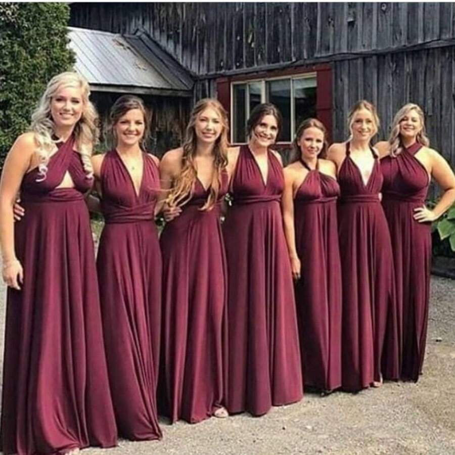 Party Dress Wedding Bridesmaid Graduation Multiforms - Color caoba - Ver 1