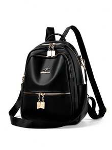 Women's Backpack Synthetic Leather With Shoulder Strap Elegant Kangaroo Ride - màu đen - Xem 9