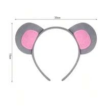 新款时尚百搭动物头箍套装，角色扮演、派对、舞台表演可爱米老鼠耳朵服装套装，灰色米老鼠头箍配饰 - 老鼠 - 查看 6