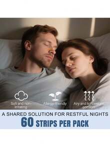 60 tiras para ronquidos, tiras nasales para respiración, tiras de fuerza extra para dormir, color negro - negro - Ver 3
