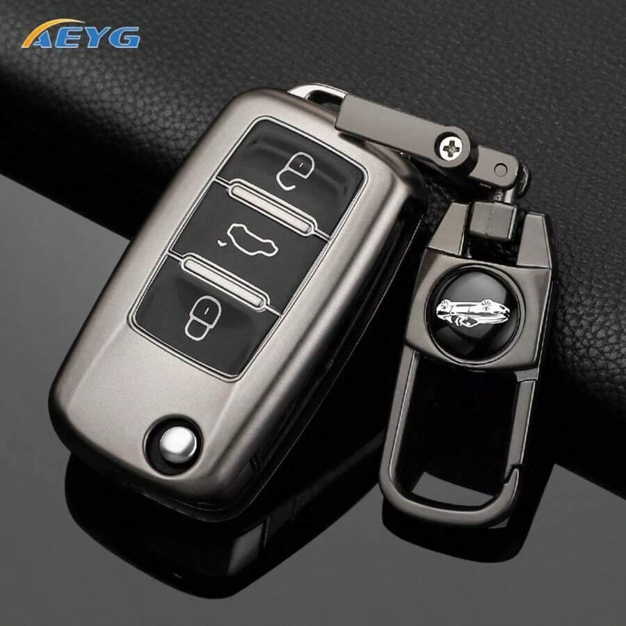 Metal Gray TPU Car Key Fob Cover Protective Case Fit For Key Polo Golf Passat Tiguan Beetle Caddy T5 Up Eos Octavia Seat Leon Altea - a - View 1