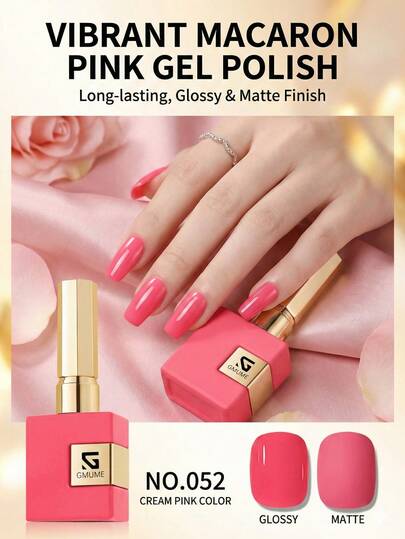 16ml Bright Coral Pink Gel Nail Polish Sweet Cream Watermelon Color For Summer Vacation Valentine's Day Sweet Girl Nail Art Soak Off UV LED Gel Lacquer Large Capacity Nails