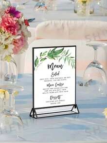 4 piezas/6 piezas Soportes de señalización acrílicos de 4x6 5x7 pulgadas - Marcos de fotos de doble cara para mesa, adecuados para números de mesa de boda, menús de restaurante, fotos de Navidad, ceremonias de graduación, fiestas de cumpleaños, etiquetas de precio/fotos transparentes, Soportes de números de mesa de boda de acrílico transparente, Aplicable para: Etiquetas de precio, Pantallas de números de mesa, Tableros de exhibición de fotos, Soportes de números de mesa transparentes de doble capa, Fácil de instalar. - Multicolor - Ver 3