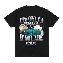 Ropa de Hombre y Mujer Camisetas Retro de Algodón, Esto Es Solo una Pregunta Si Pierdes Camisetas de Patrón de Juego Interesante - Negro - Ver 10