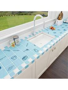 15.7 Inch Wide Matte Blue Self-Adhesive Wallpaper, Suitable For Kitchen Countertops, Cabinets And Furniture Renovation, Thick Version - Multicolor - View 12