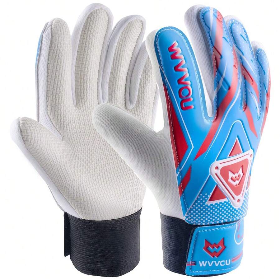 Goalkeeper Gloves Without Finger Protection, For Football/Soccer Training, Super Grip - Blue and White - View 1