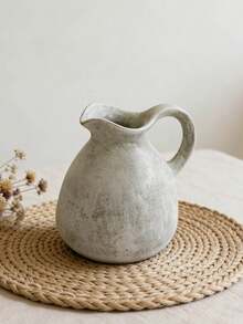 1 pieza Jarra/Jarrón blanco, estilo granja moderna, se puede usar como jarrón de flores, decoración del hogar, centro de mesa, sala de estar, dormitorio, decoración bohemia - Multicolor - Ver 11