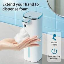 DONASIRA 400ml Large Capacity Illuminated Rechargeable Smart Infrared Sensor Automatic Soap Dispenser, Portable Liquid Soap Bottle, Electric Foam Soap Dispenser Pump For Home, Public Hand Sanitizer Cleaner, Kitchen Bathroom Small Appliance - Multicolor - View 7