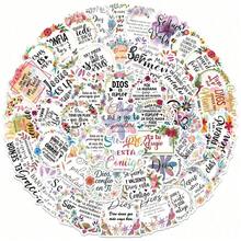 50pcs Latin Christian Religious Quotes Stickers, Back To School Supplies, DIY Scrapbooking, Spanish Bible Verses, Jesus God Aesthetic Stickers, Suitable For Teens & Adults, Gifts & Rewards - Multicolor - View 2