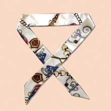 WJ1033 Narrow Long Skinny Neck Silk Scarf Bag Scarf For Handbag 1PC - A - View 27