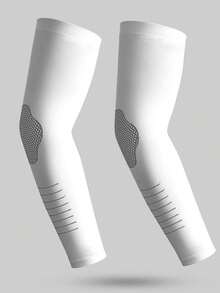 1 đôi ống tay dài chống nắng bằng nylon màu trơn, dáng rộng, thoáng khí, co giãn, lý tưởng cho các hoạt động thể thao mùa hè, đạp xe, dành cho nam giới. - Nhiều màu - Xem 10
