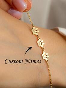 Vòng tay tưởng niệm thú cưng khắc tên và dấu chân theo yêu cầu, phù hợp cho người yêu mèo/chó, món quà ý nghĩa nhân Ngày của Mẹ, tông vàng, thời trang và đa năng, màu sắc tươi sáng, phong cách cổ điển, thiết kế tối giản, unisex. - Nhiều màu - Xem 2