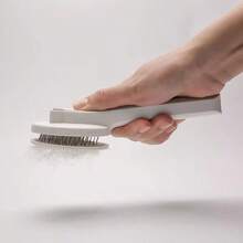 2pcs Pet Grooming Brush Set - Stainless Steel Comb & Deshedding Tool For Dogs & Cats - Grey - View 7