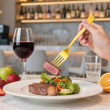 60-Piece Golden Disposable Plastic Cutlery Set, Including 20 Forks, 20 Spoons, And 20 Knives, Suitable For Home, Bars, Restaurants, Weddings, Birthdays, New Year, And Other Holiday Parties - Silver - View 5