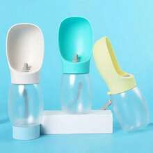 1pc Pet Water Bottle With Detachable Leak-Proof Food Container, Suitable For Hiking And Travel - White - View 9